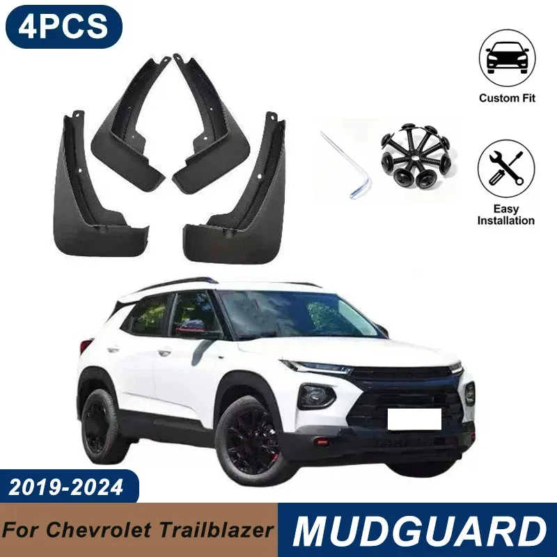 4PCS Car Mud Flaps For Chevrolet Trailblazer 9BYC 2019-2024 Waterproof Anti-Splash Fender Mudguards Auto Exterior Accessories