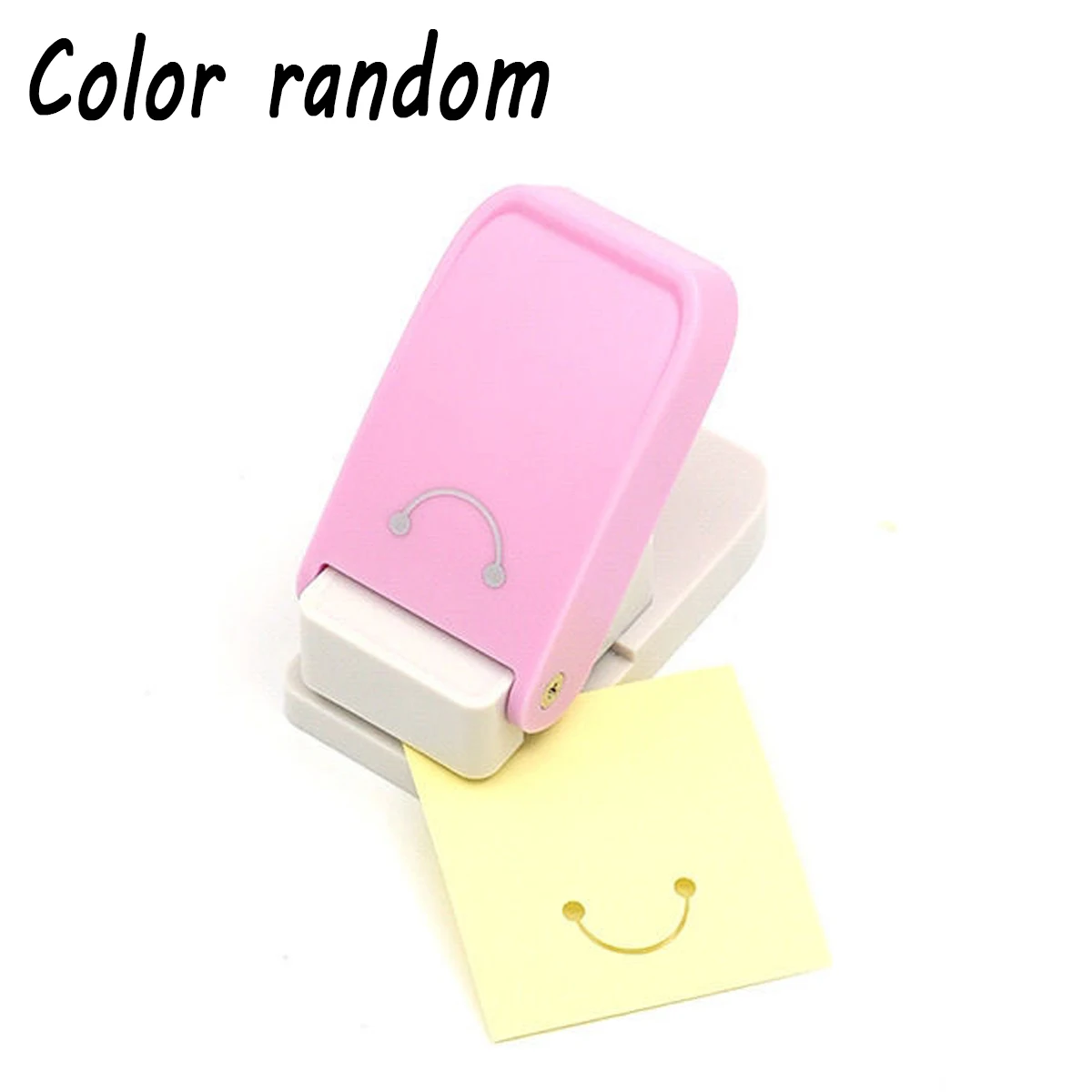 1pc keychain embossing machine, keychain hole puncher, handmade, smiley face pattern hole puncher (Color random)