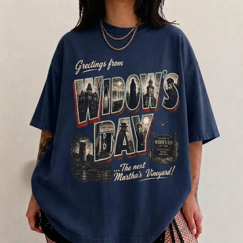 Greetings From Widow’s Bay Horror Movie Shirt, Vintage Coastal Horror Graphic Tee, Spooky Movie Fan Gift, Halloween Gift