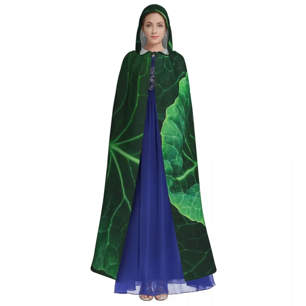 Cabbage Hooded Cloak Polyester Unisex Witch Cape Costume Accessory