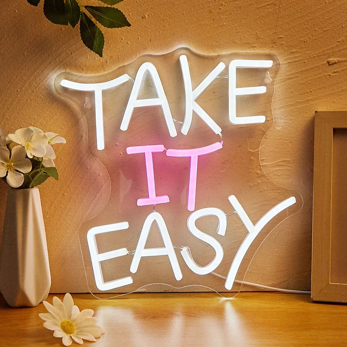

Неоновая светодиодная вывеска Chi-buy LED Neon Take It Easy с питанием от USB, ночник, подходит для спальни, свадьбы, игровой комнаты, в качестве подарка.