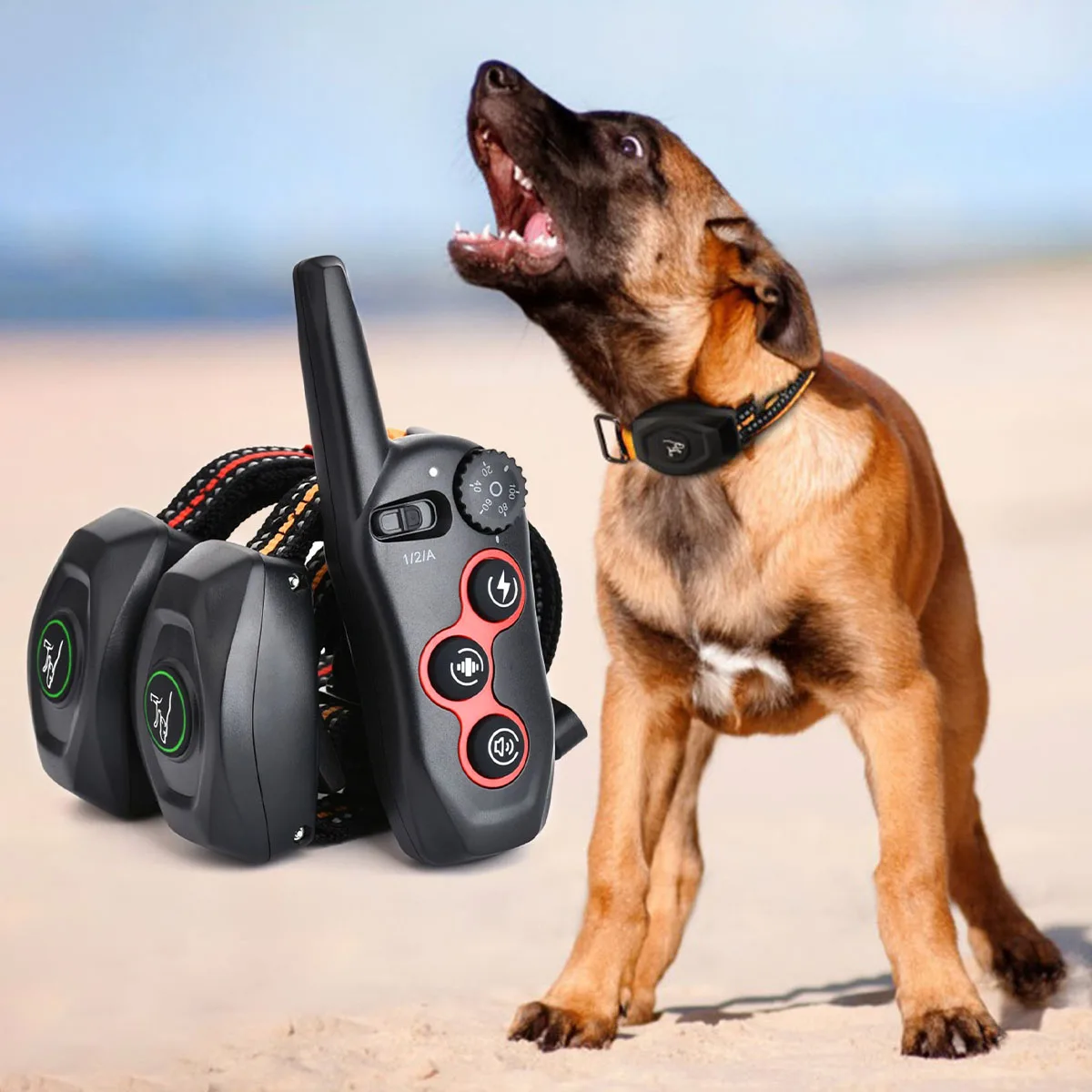 

Dog Training Collar with Remote Waterproof Electric Collar Anti Barking Training Collar Rechargeable E-Collar for All Breeds
