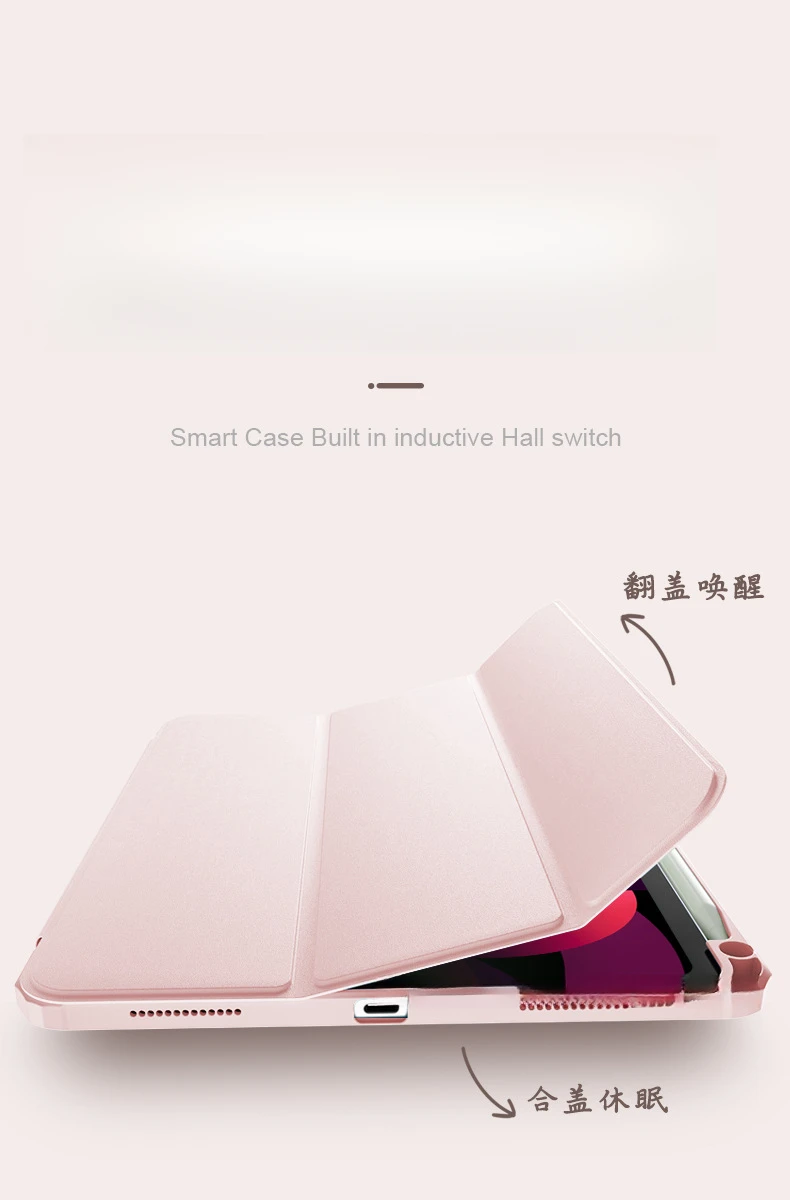Weiche Acryl-Schutzhülle mit Stifthalter für iPad Air 6 10,9 10. Generation Dreifach Faltbar – Detail 7