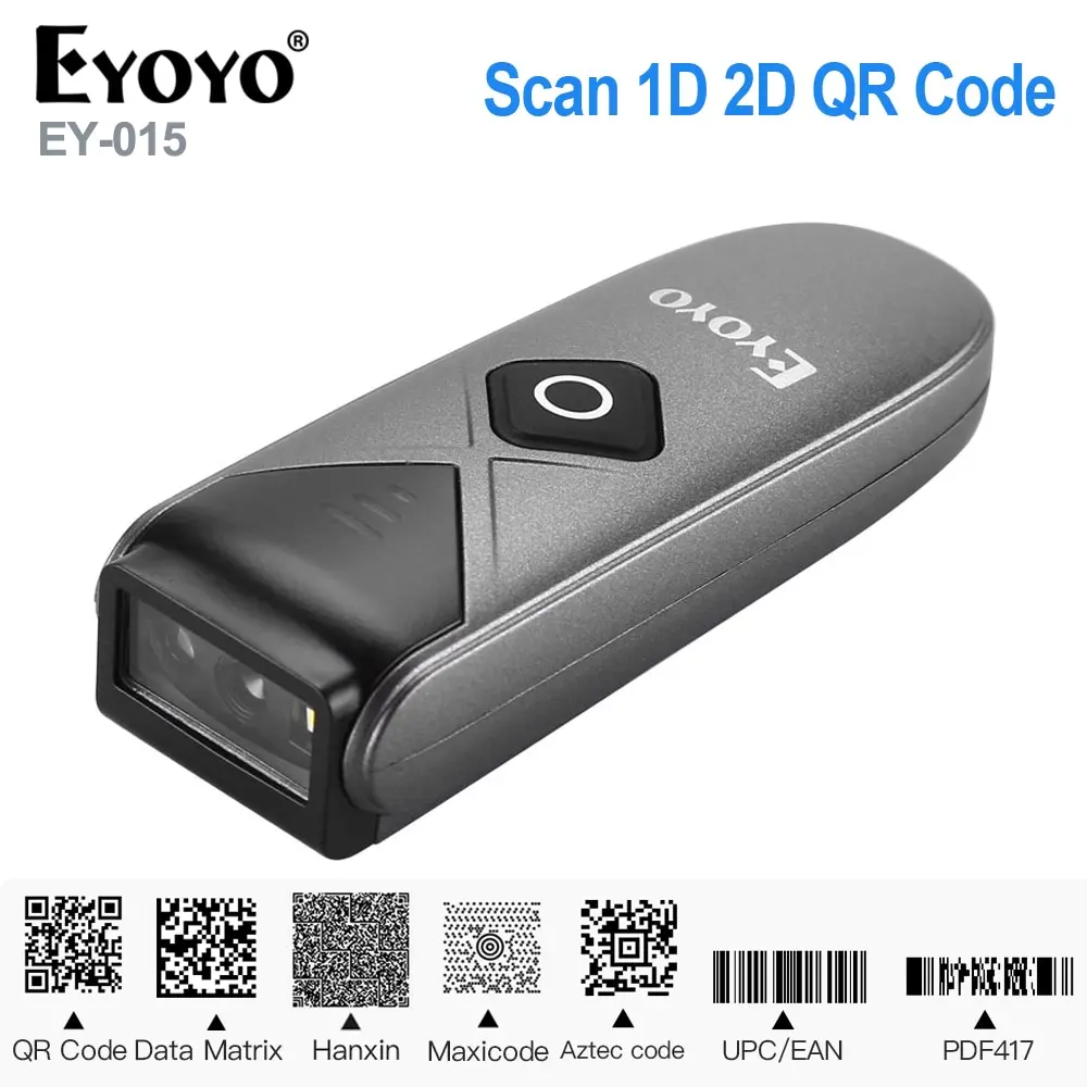 

Мини-сканер штрих-кода Eyoyo, USB, проводной, Bluetooth, беспроводной 1D 2D QR PDF417, штрих-код для IPad, IPhone, Android, планшетов, ПК