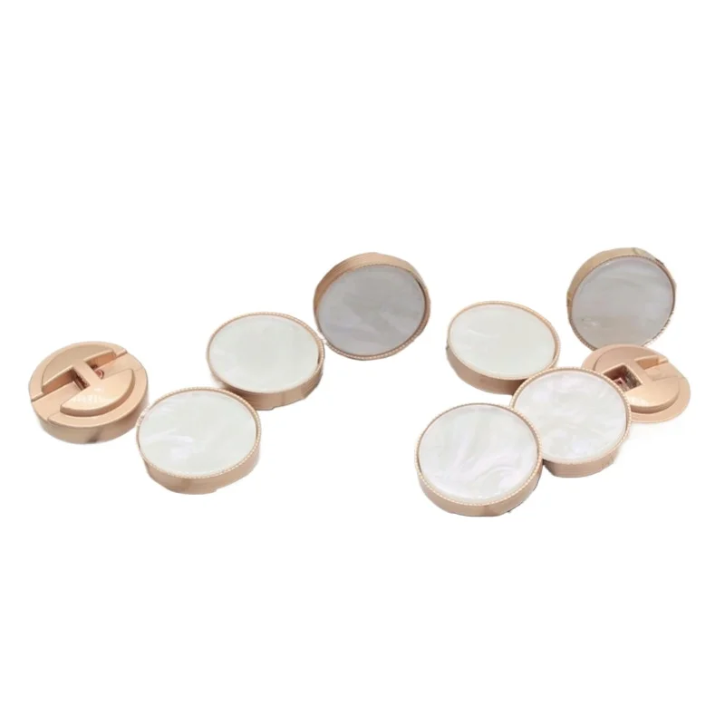 10pcs High Quality Metal Round Resin Double Button DIY Women's Coat Simple Wind Decorative Buckle