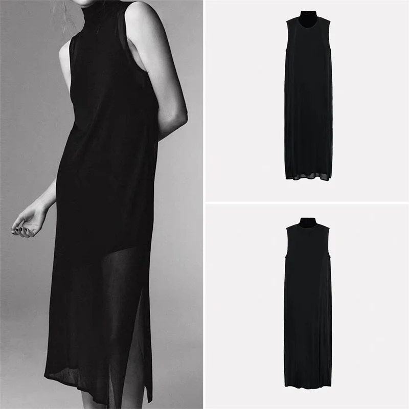 Vestido sexy moderno de camada dupla outono/inverno 2025 vestido de moda recém-chegado