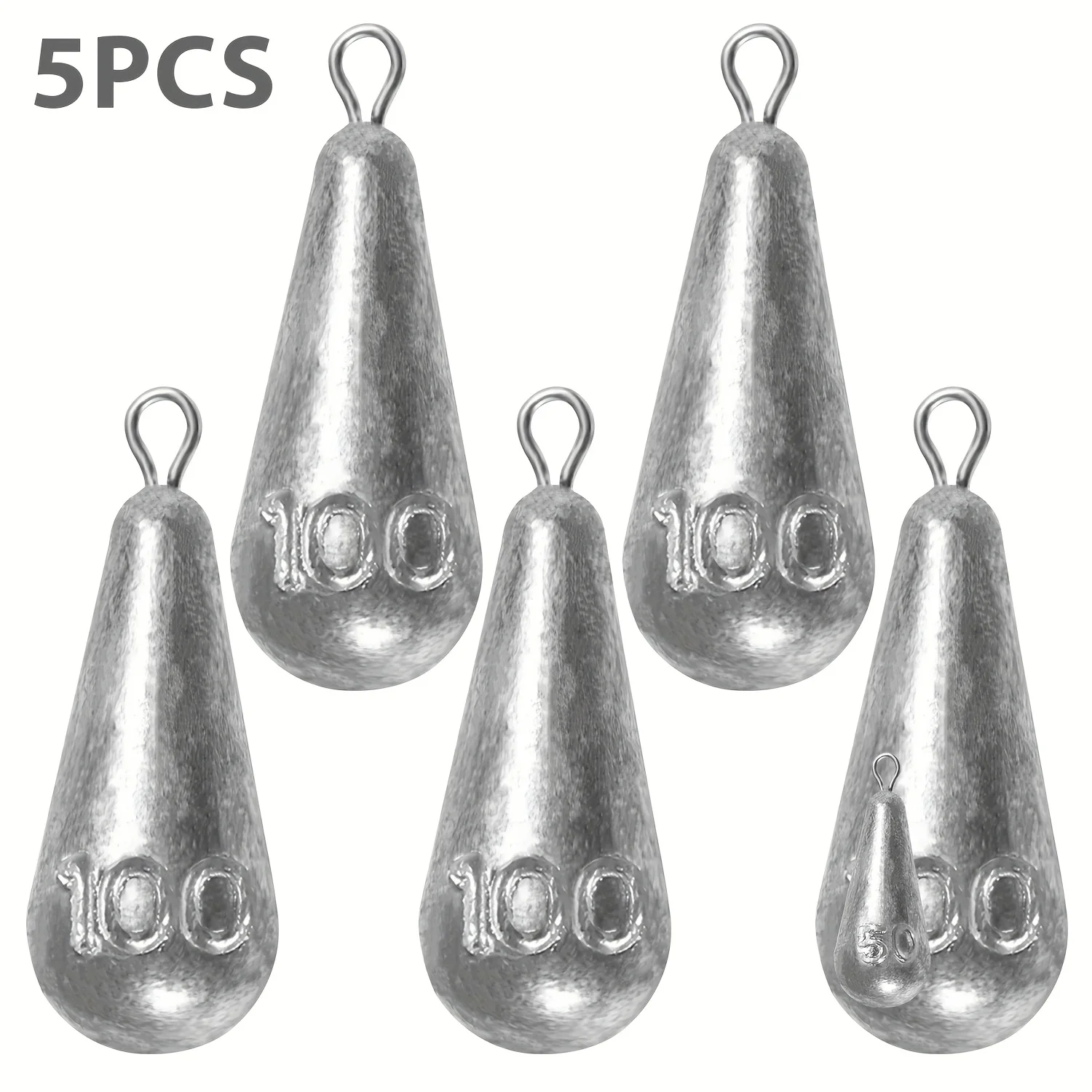 Visgewichten Zinkers, 10 maten Traanvormige visloodzinkers, Bass Casting Drop Shot-gewichten voor zoutwater zoetwater