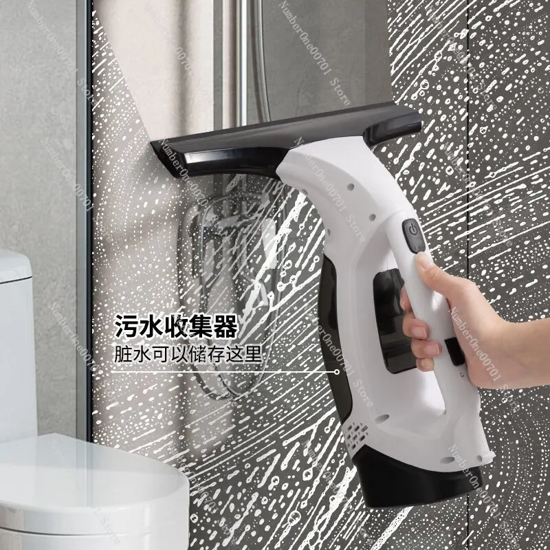 Portable Electric Window Cleaner, Handheld Glass Cleaning Tool with Strong Suction & Water Absorption for Home
