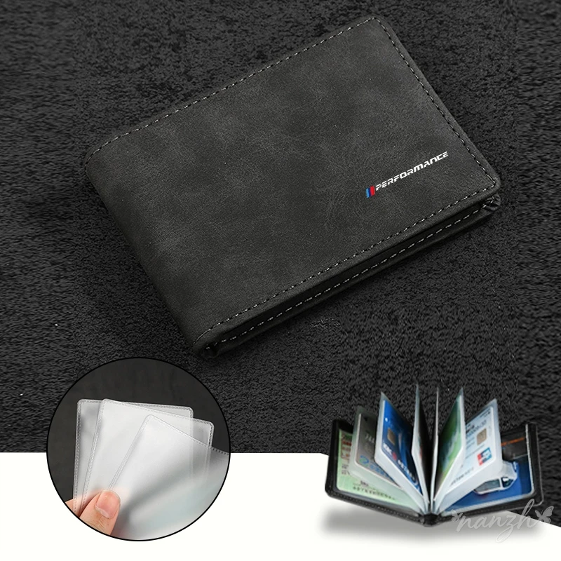 For BMW Performance E46 E39 E60 F10 F20 F30 F15 F16 New Short Men's Wallet High Quality Card Clips Simple Key Bag Accessories view 3