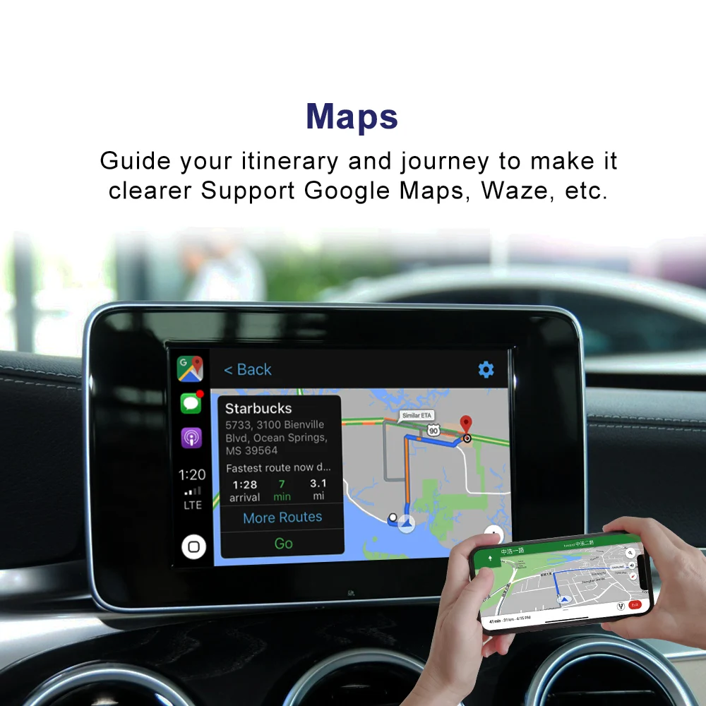 CarPlay Android Auto Module for Mercedes Benz A B C Class CLA GLA GLC GLE CLS W205 W176 W246 NTG5.0 System