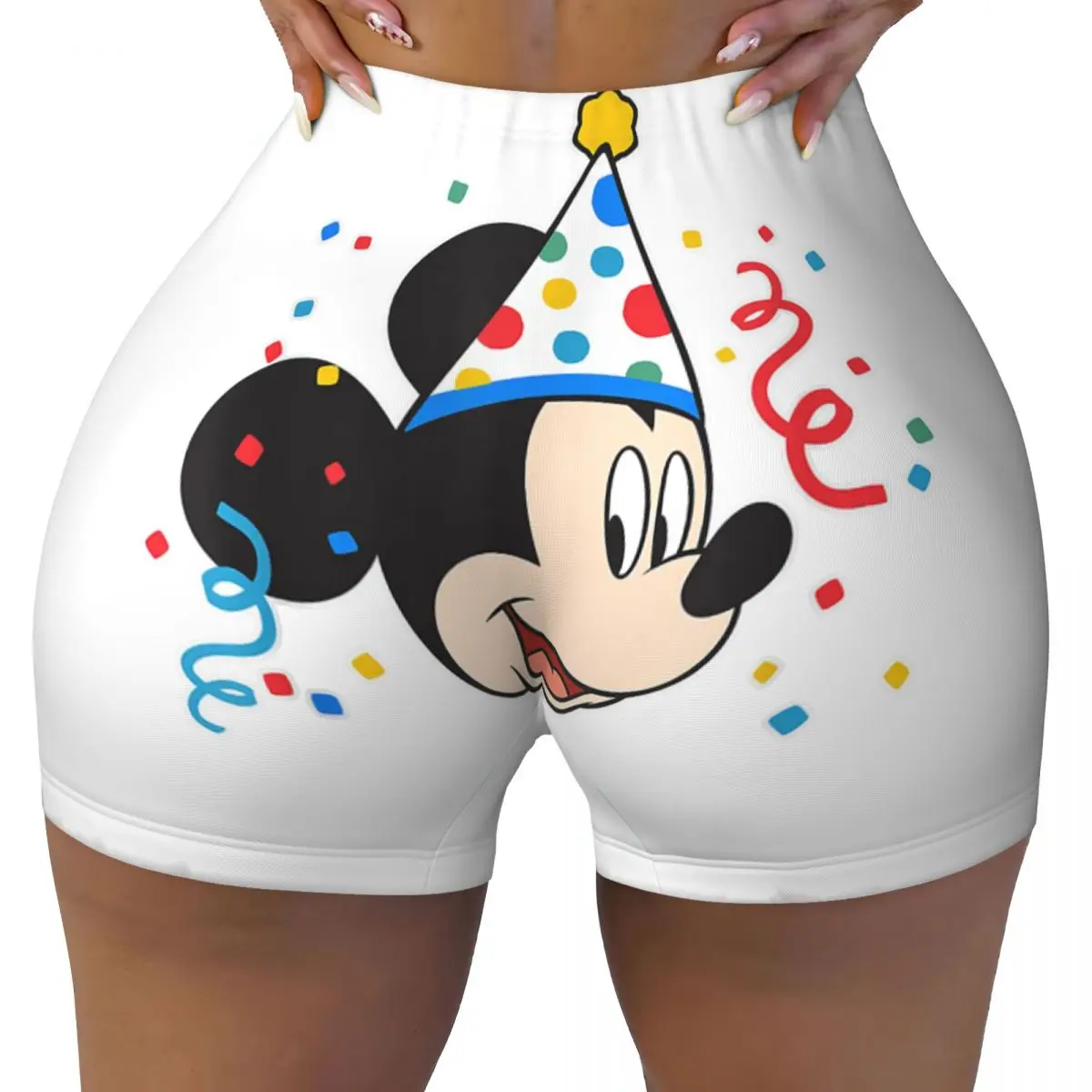 

Mickey Mouse High Waist Yoga Short Women Its My Birthday Athletic Fitness Workout Gym Sportswear