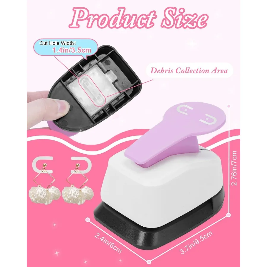 Alat Pembuat Lubang Kartu Anting Leverback, Pembuat Lubang Kartu Gantungan Anting untuk Pajangan dan Penjualan Perhiasan, Alat Sempurna untuk Kartu Anting DIY