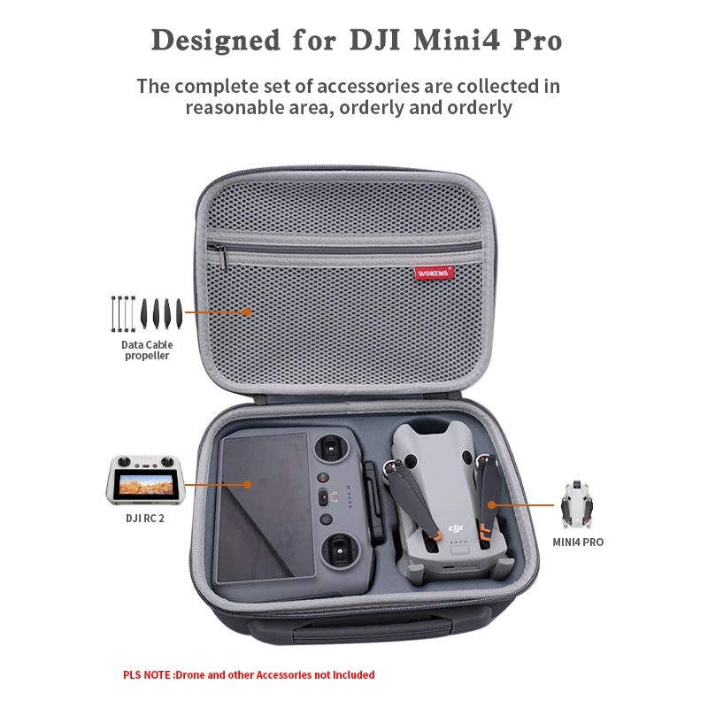 Portable PU Storage Bag For DJI Mini 4 Pro Integrated Bag Box Case for DJI Mini 4 Pro Drone Accessories