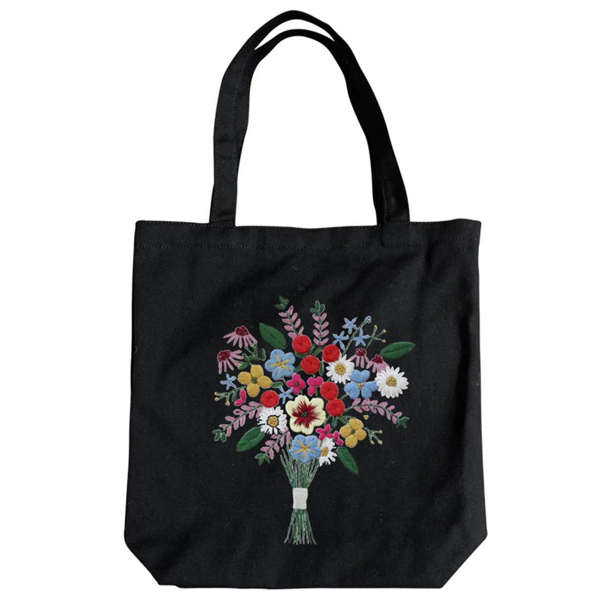 Unvollendetes Stickset, handgefertigte Umhängetasche, Blumen- und Pflanzenmuster, DIY-Bastelbedarf, Materialpaket für Starter