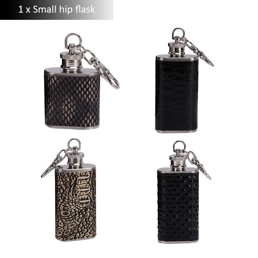 1/2 Oz Stainless Steel Hip Flask With Keychain Portable Pocket Hip Flask Alcohols Whiskey Hip Flask Drinkware