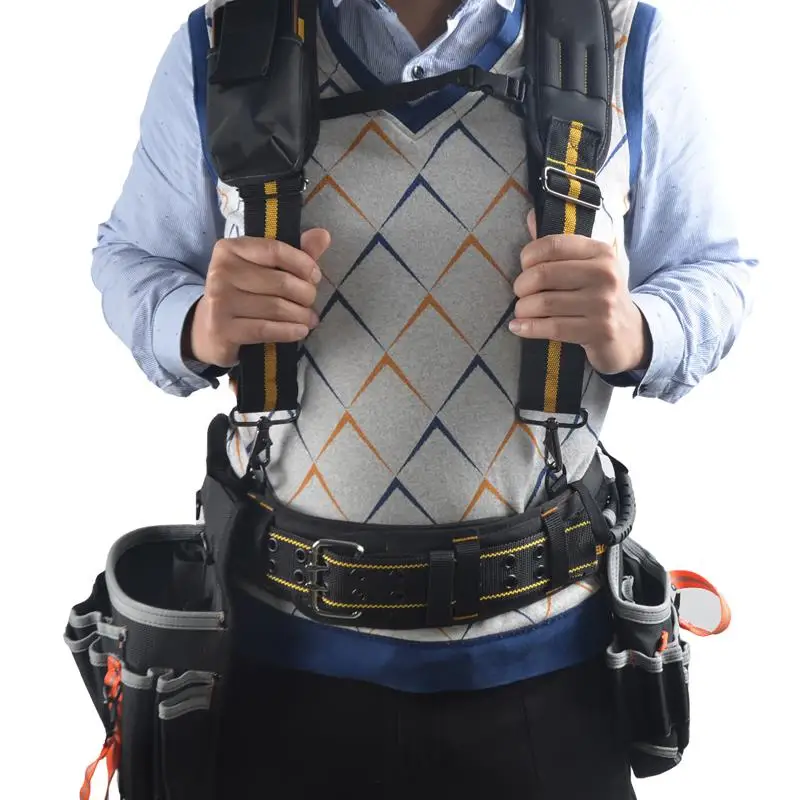 Ferramenta Belt Suspensórios Bolsa Bolsa Nail Pocket Grupo Suporte Lombar Ajustável Carpenter Electricista Ferramentas Bolsa Multi-funcional
