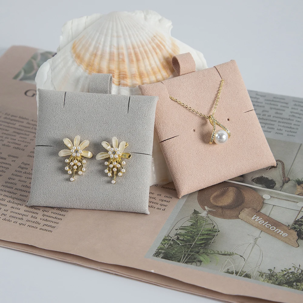 5pcs Microfiber Suede 6x6cm Jewelry Packaging Display Pads Can Personalised Earrings Necklace Bracelets Jewellery Insert Cards