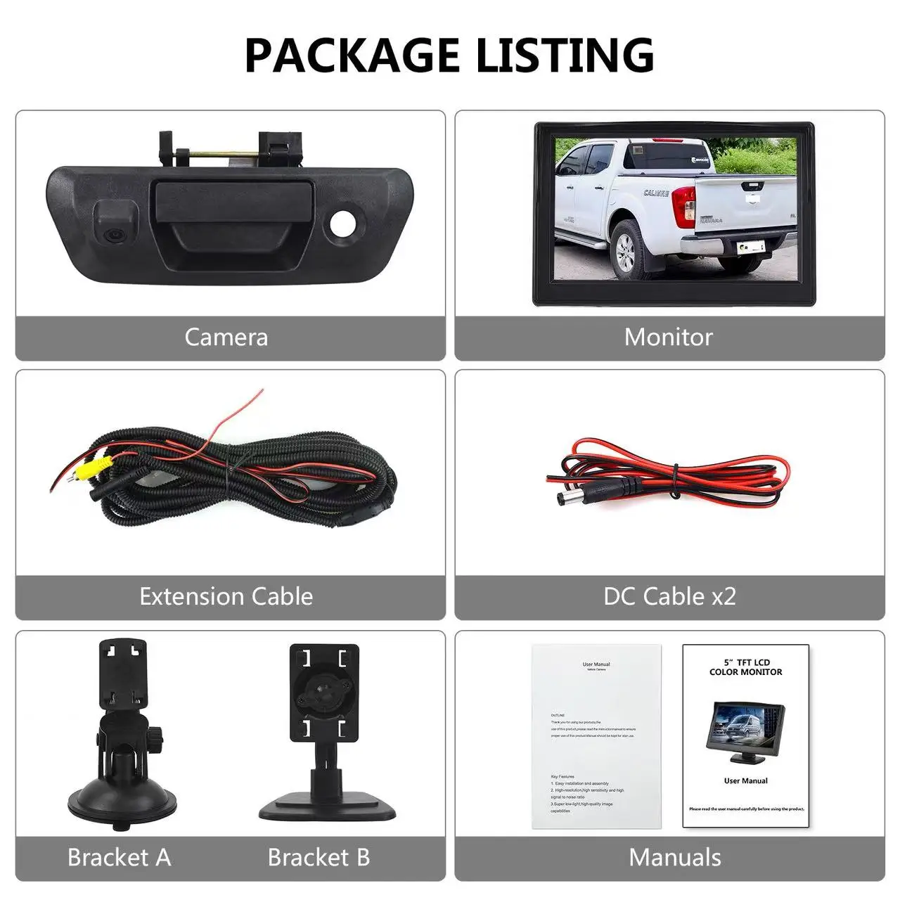 

CCD NTSC Car Rear View Reverse Backup Camera Tailgate Handle Rear View Camera For Nissan Navara D23 NP300 2015 2016 2017 2018