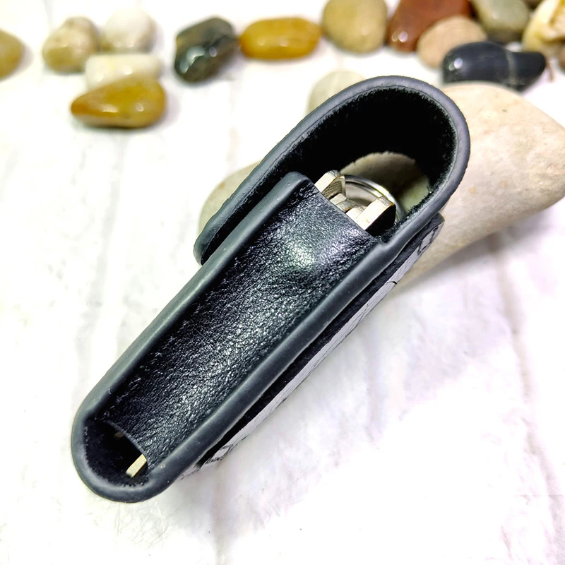 Blongk Disposable Lighter Case Lighter Sheath Mini Key Holder Genuine Leather Waist Bag Belt Pouch BD-HJ