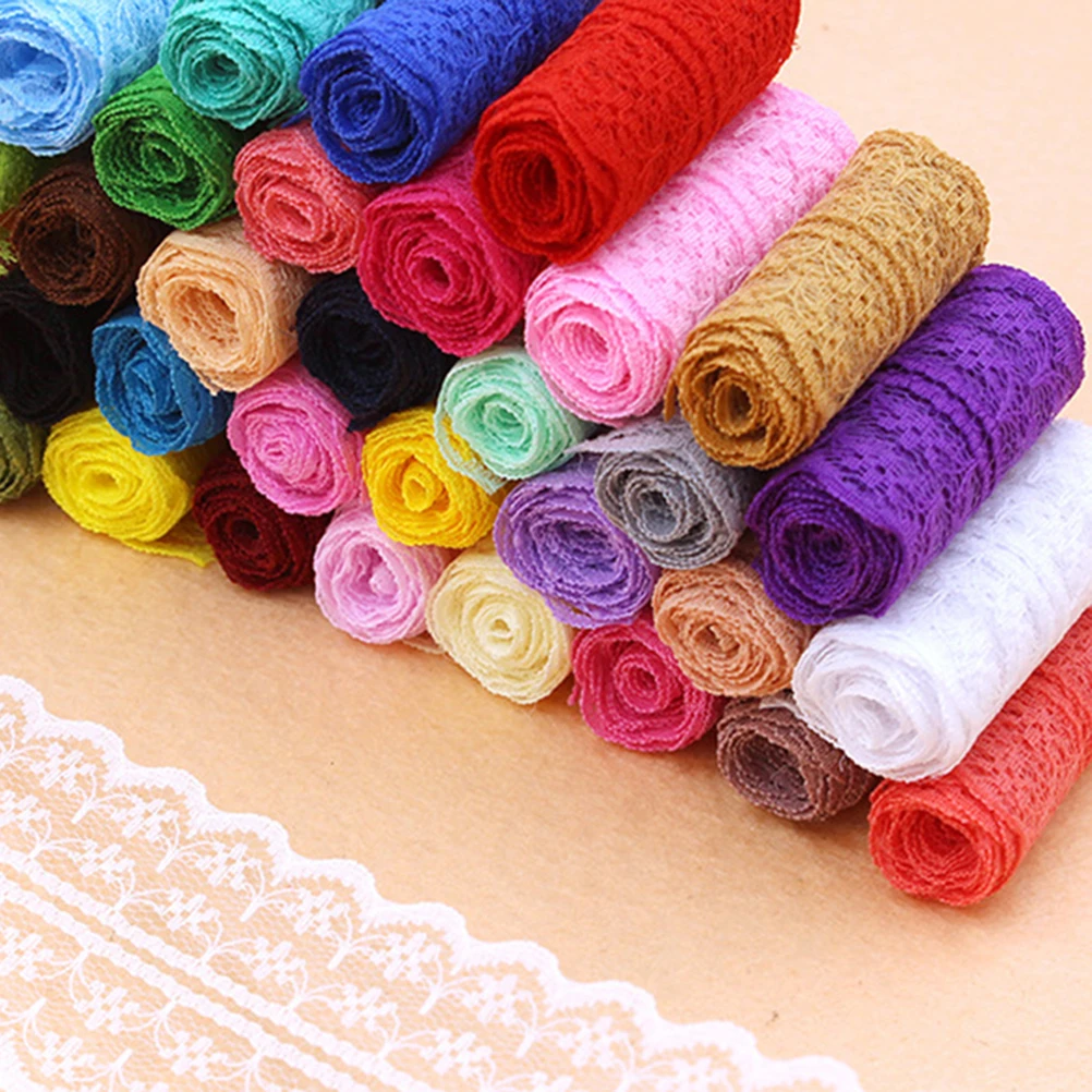 

Lace Trim 6 Floral Pattern Lace Trim Ribbon Rolls Pack Floral Pattern Fabric Clothing Accessories For Dress DIY Craft