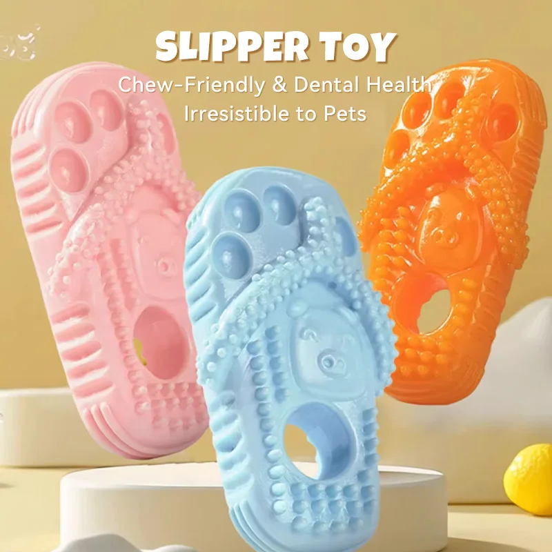 

Pet Dog toys Simulation slippers rubber For Grinding and Cleaning Teeth Interactive Toys Pet supplies