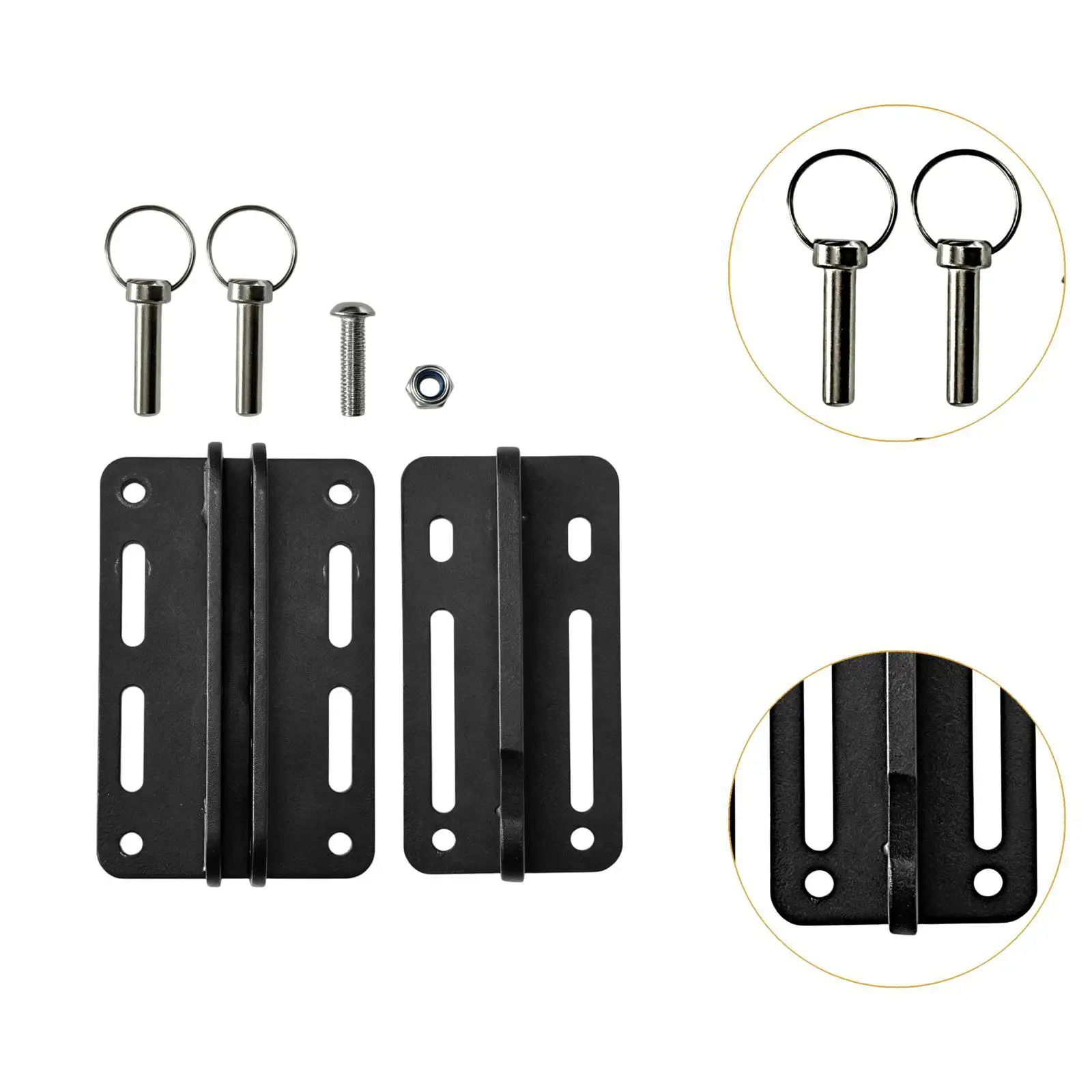 2x Awning Mounting Bracket Black Repair Parts Attachment Road Trips Camping Accessory Steel Easy to Install Tent Accessories