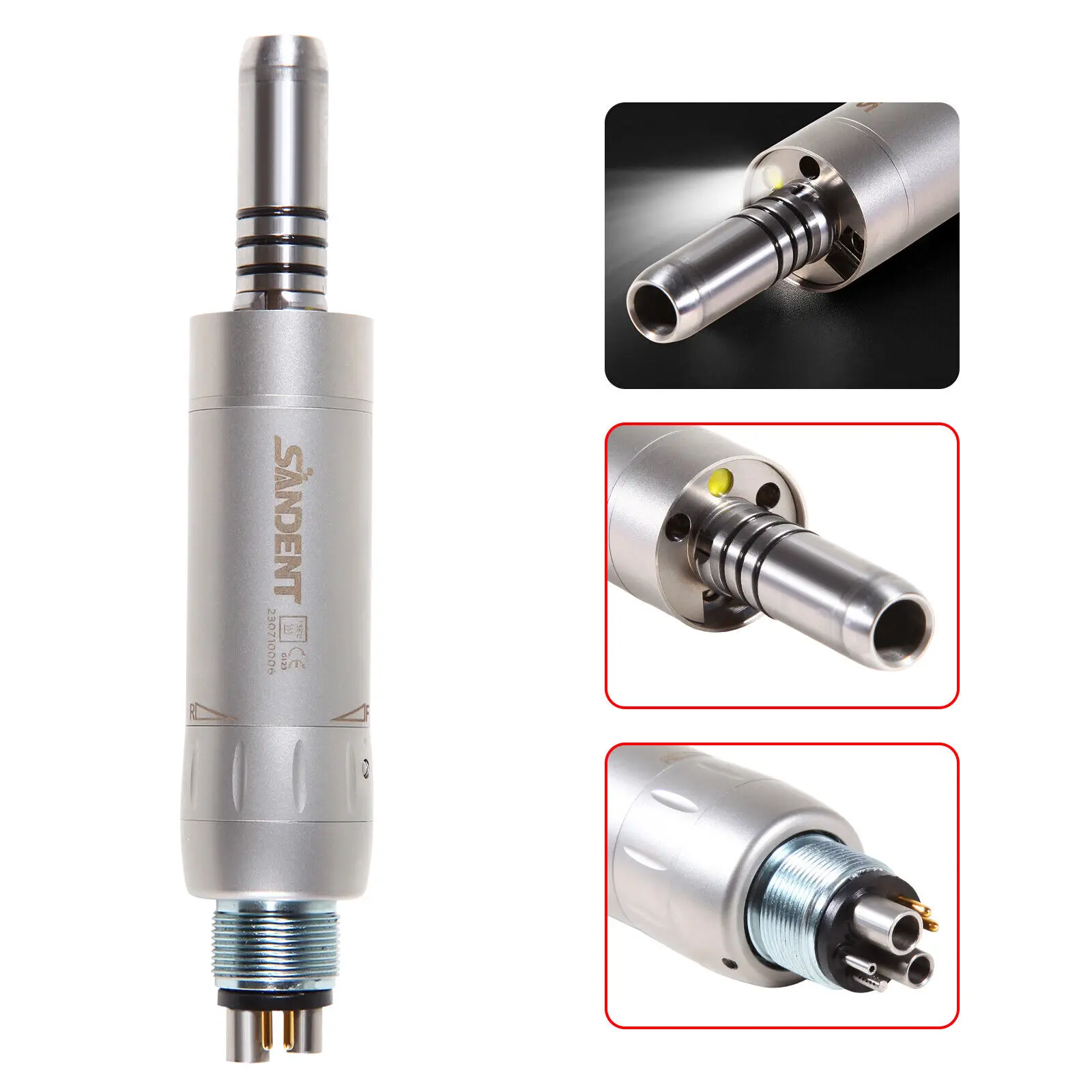 Dental Prophy Internal Water Spray Handpiece Air Motor 6Hole LED Electric Micro Motor 1:1 Fiber Optic NSK Style