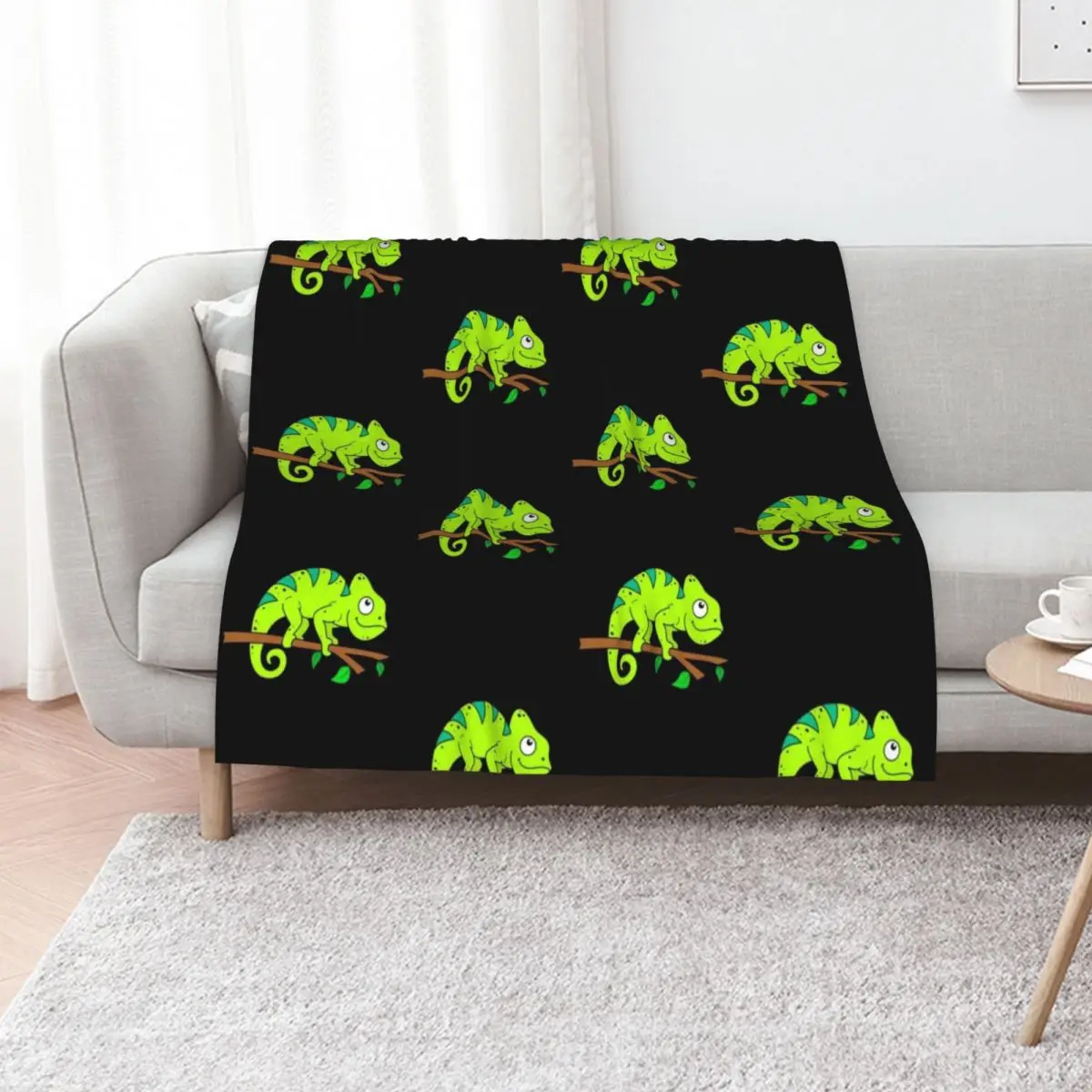 Cute Chameleon for Boys Girls Men Women Throw Blanket Softest Tourist Flannels Soft Single manga Blankets