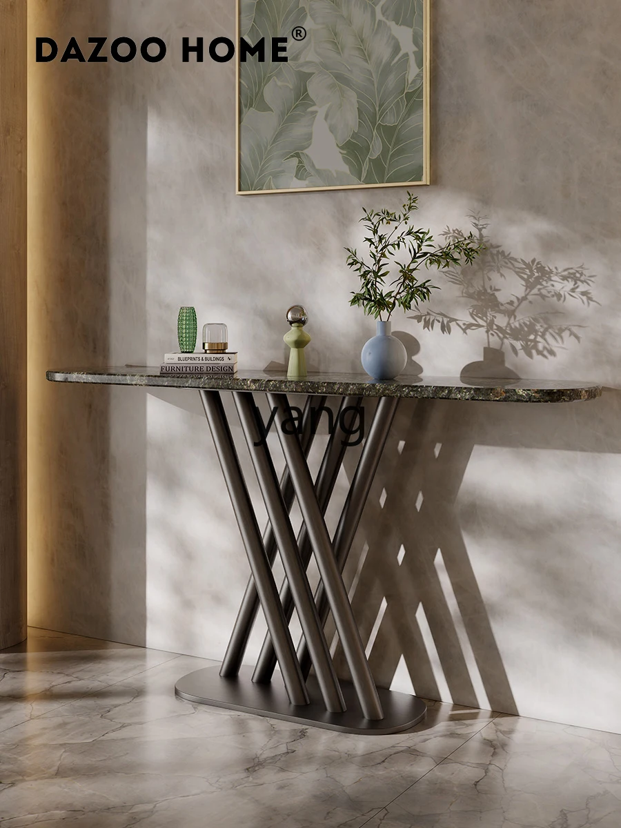 cx modern simple light luxury entrance table platinum diamond natural marble end view table villa corridor against the wall