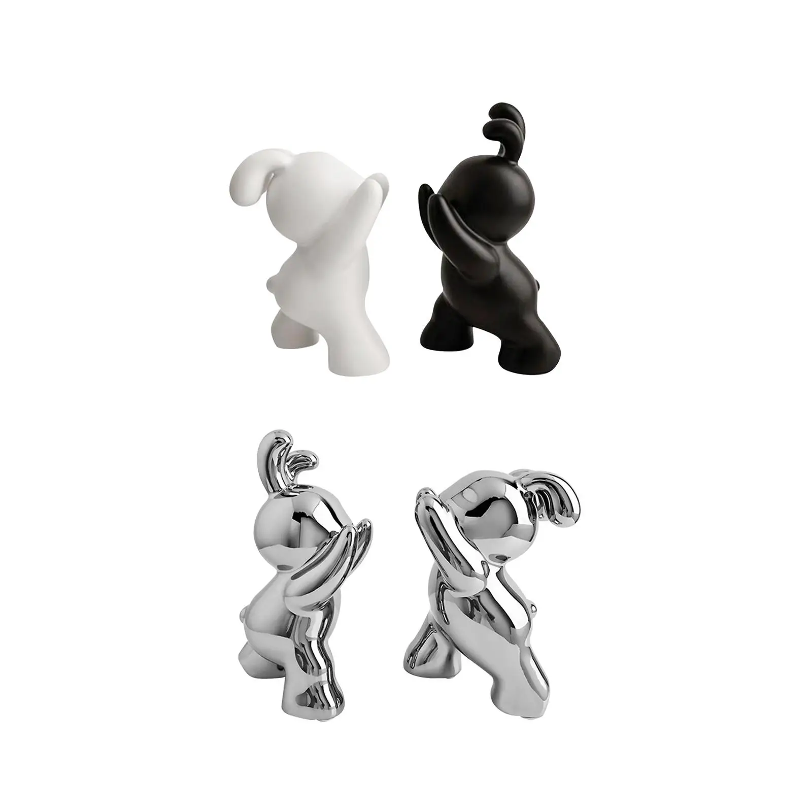 Rabbit Bookends Ceramic Creative Bunny Book Stoppers for Shelves Desk Office