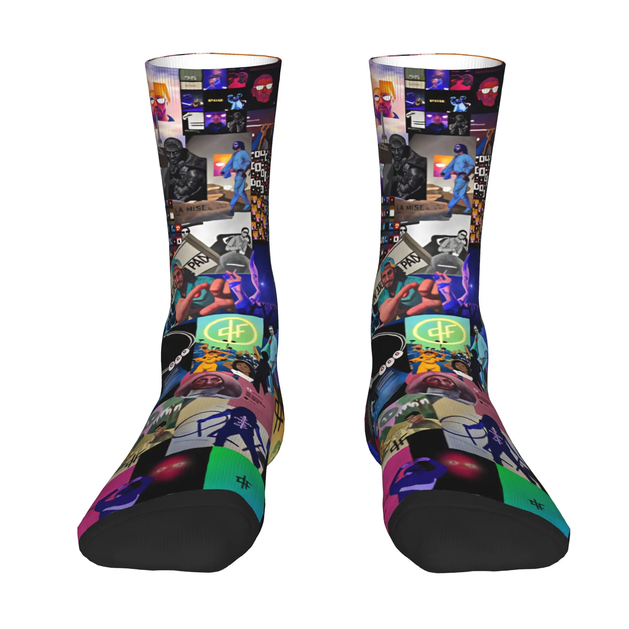Harajuku P-PNL Collage Le Monde Chico Socks Women Men Warm 3D Printing French Rapper Mushic Sports Football Socks