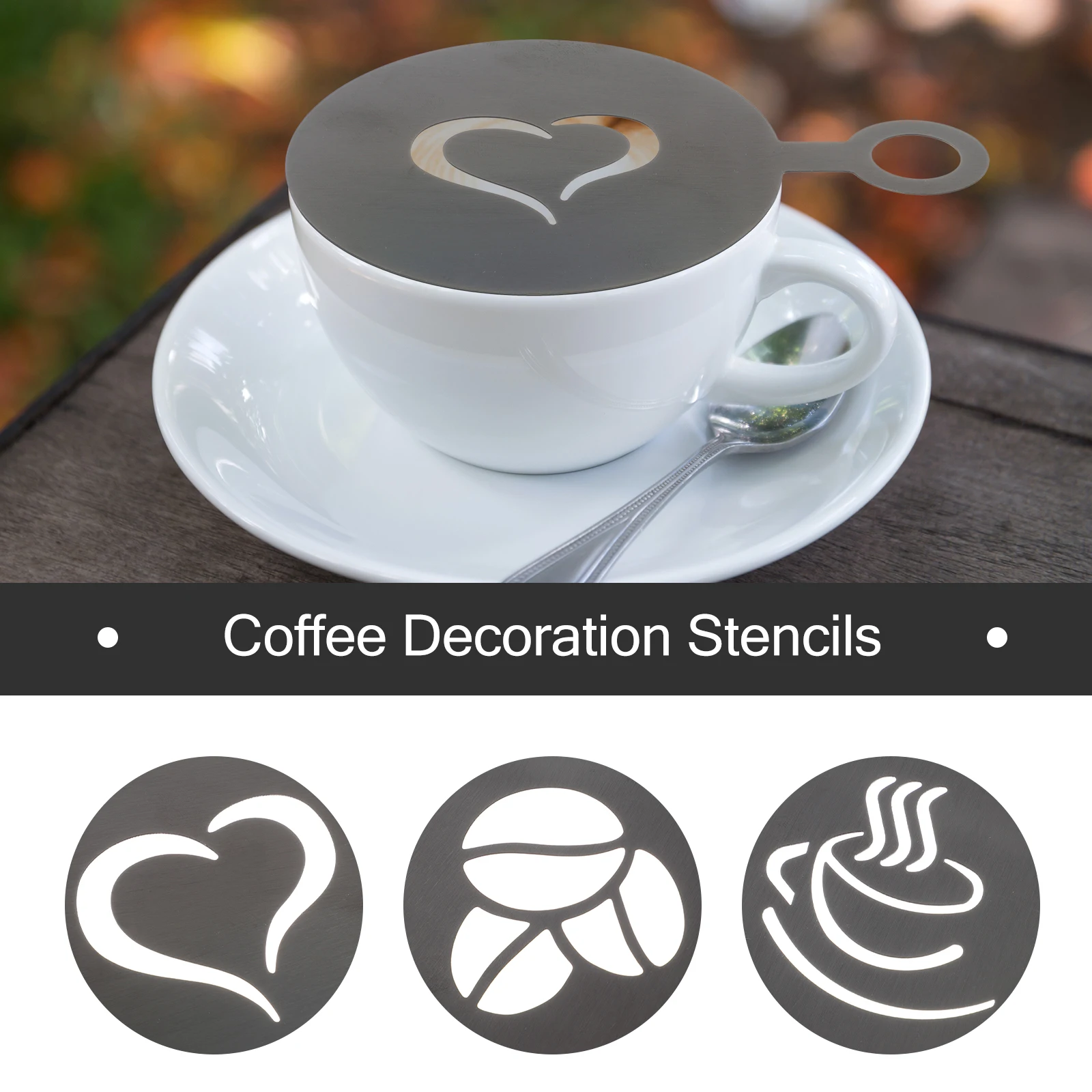 

4 Pcs Coffee Latte Mold Decorating Tools Decoration Metal Cake Stencils Stainless Steel Shop