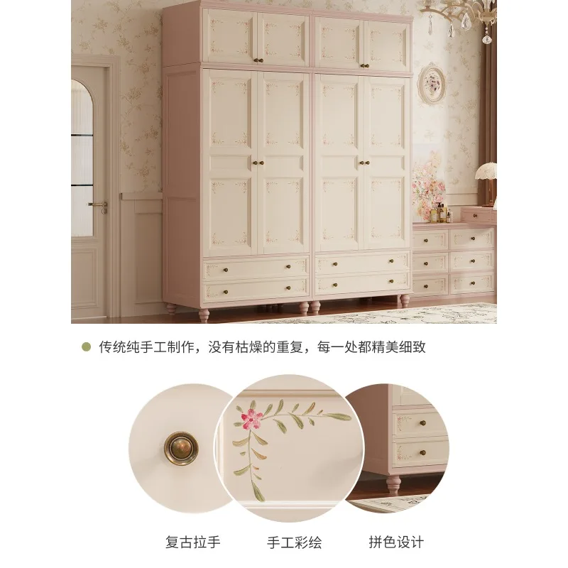 Wardrobe Bedroom Vintage Storage Cabinet Wardrobe Bedside Cloakroom Cabinet