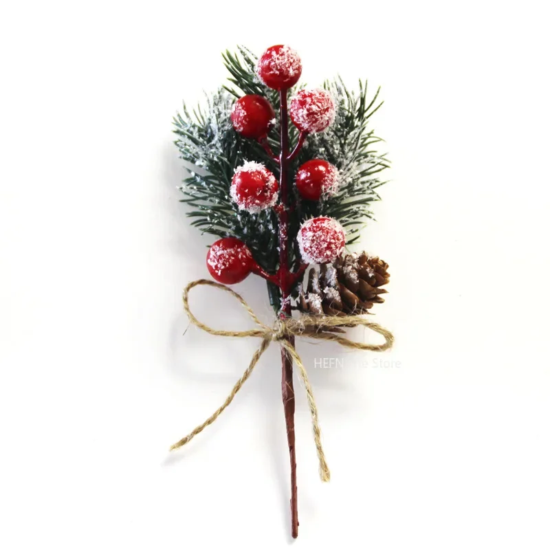 1PCS Christmas Berry Artificial Pine Cone Christmas Garland Decoration Fake Flower Pine Tree Branch DIY Home Party Wedding Decor