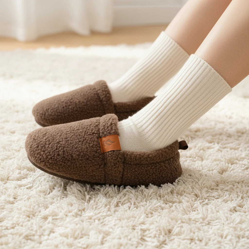 

Women's Autumn/Winter Anti-Slip Fashion Korean Style Comfortable Thick Heel Warm Faux Fur Non-Shedding Matching Shoes mocassins