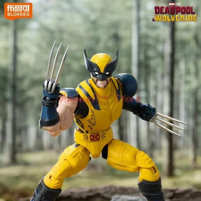 Original blokees deadpool wolverine figura de ação marvel super-herói deadpool montar estatueta modelo decoração anime brinquedo colecionável