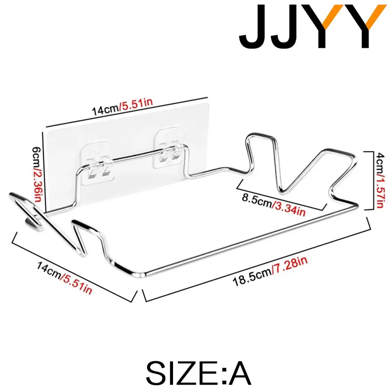 JJYY Kitchen Trash Rack Cabinet Door Garbage Bags Holder Stainless Steel Closet Garbage Storage Holder