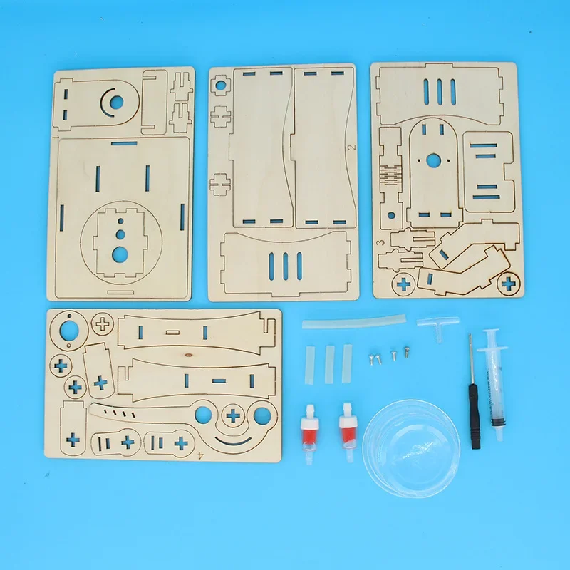 مضخة الضغط اليدوية للعلوم ذاتية الصنع تجربة تكنولوجيا جيدة أدوات تعليمية قابلة للتشغيل مجموعة مبدأ العتلات