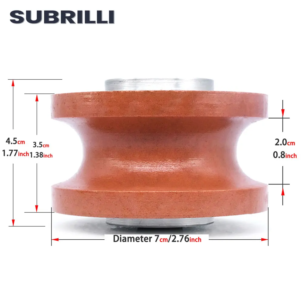 SUBRILLI 20Mm Roda Gerinda Profil Berlian Ikatan Resin Bit Router Abrasif Tepi Bullnose Penuh untuk Profil Alat Marmer Granit