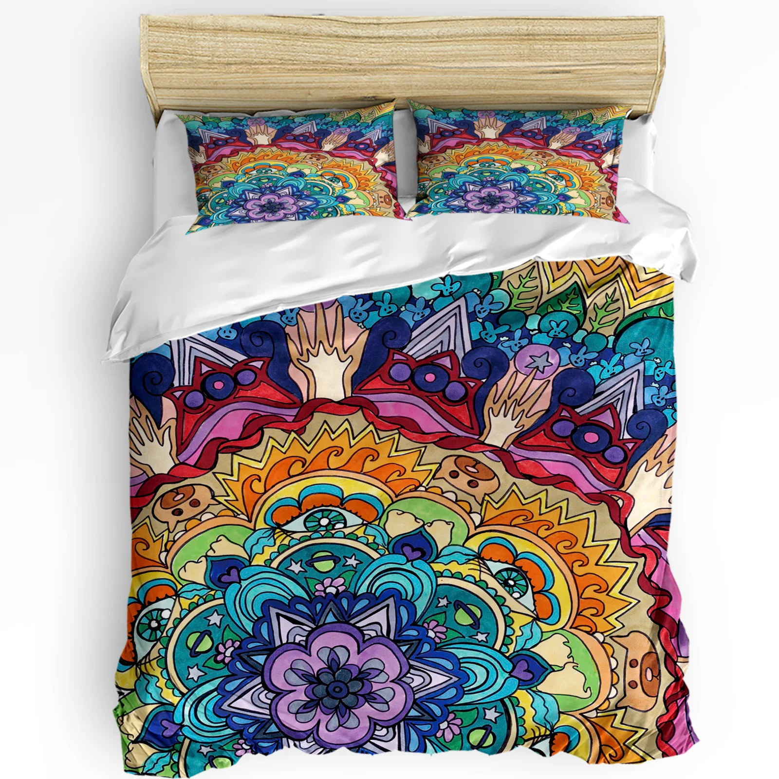 

Colorful Mandala Abstract Duvet Cover with Pillow Case Custom Comforter 3pcs Bedding Set Quilt Cover Double Bed Home Textile