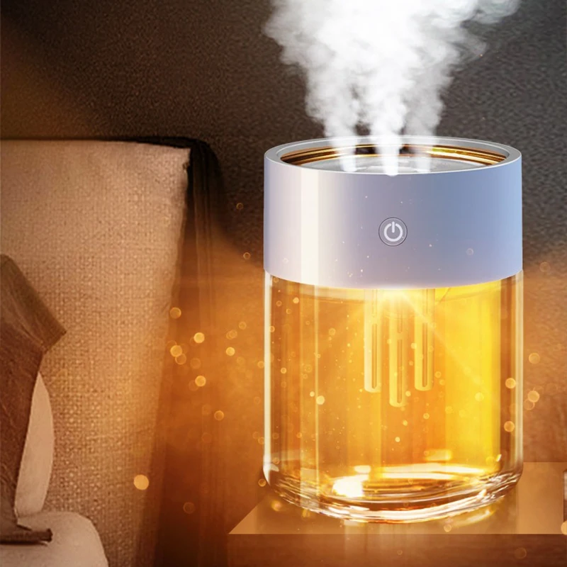 

2L Air Humidifier For Home USB Large Capacity 3 Nozzle Heavy Fog Air Purifier With LED Lamp Ultrasonic
