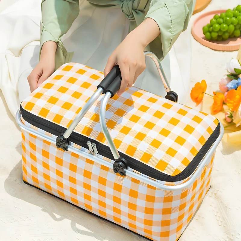 

Waterproof Foil Cooler bag,Picnic Basket, 피크닉박스,Thermal Insulated Bag,Foldable Aluminum Frame,Picnic Food/Beer/Drink Storage Bag