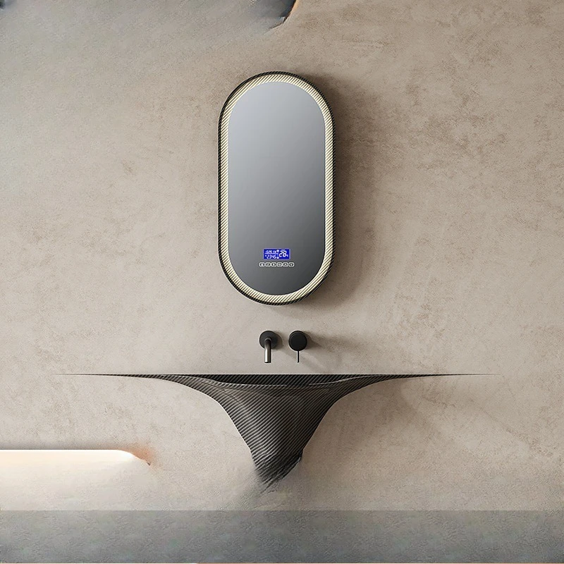 Carbon fiber wall-mounted basin, high-luxury hotel home villa bathroom mirror