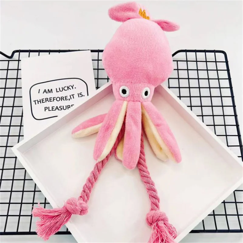 Dog Toys Octopus Plush Dolls Grinding Teeth Cleaning Teeth Golden Fur Teddy Poodle Pet Supplies For Relieving Boredom