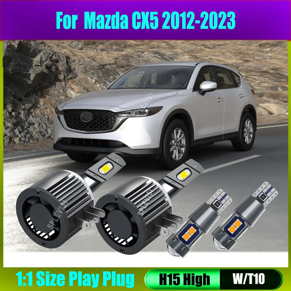 

H15 High Beam DRL LED Xenon Upgrade Headlight Bulbs , 180W 18000LM 6000K White For Mazda CX5 2012 2013 2014 2015 2016 2017-2023