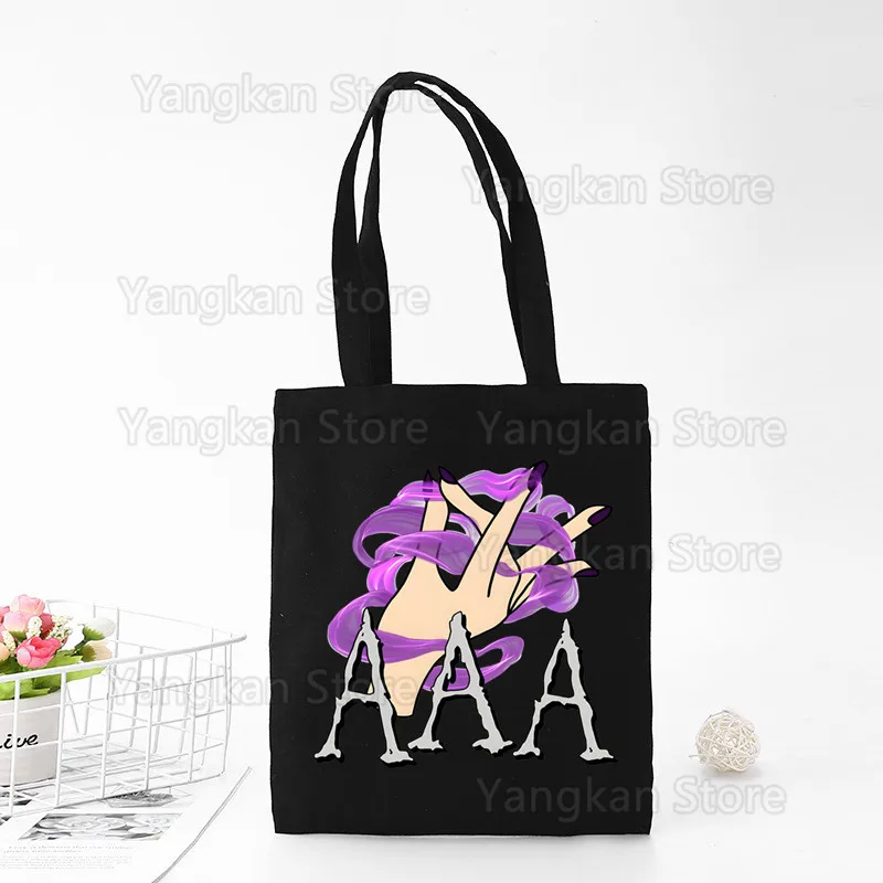 Agatha All Along Unisex Handbags Custom Canvas Tote Bag Print Daily Use Reusable Travel Casual Shopping Bag Black