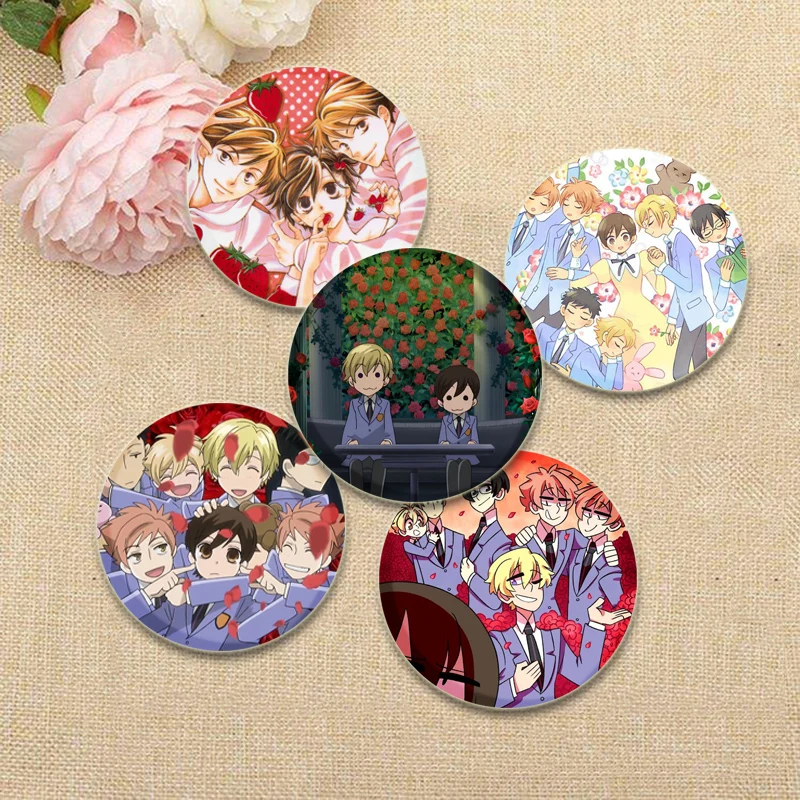 Anime Ouran High School Host Club 32/44/58mm Simple Button Pins,Snap in Design Cartoon Brooches,Daily Stylish Ornament Badge