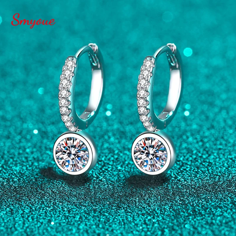 

Smyoue 0.5ct D Color Moissanite Hoop Earrings for Women Hypoallergenic Jewellery 925 Sterling Silver Plated White Gold Earrings