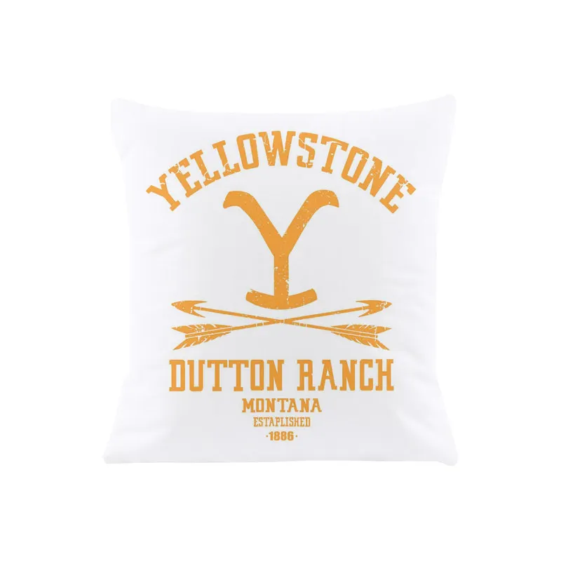 Yellowstone Dutton Ranch Cushion Cover for Sofa Pillow Case Cover Seat Car Throw Pillowcase 45X45cm For Home Decorative SJ-789