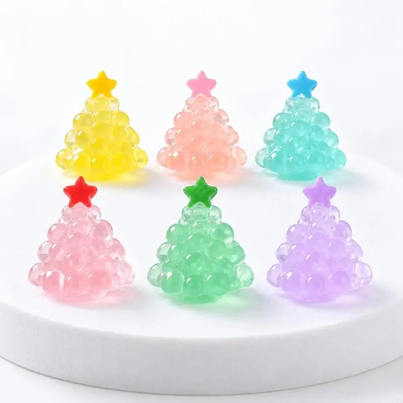 Six-Color Holiday Figurine Set, Star-Peaked Grape-Cluster Decorations for Combined or Separate Indoor Christmas 87HA